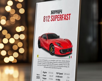 Ferrari 812 Superfast Poster: Car Wall Art (digital Download) - Etsy