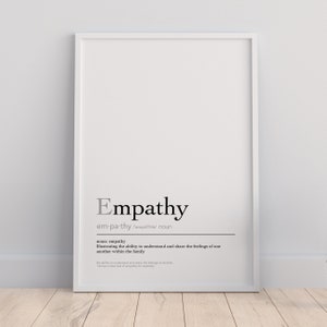 Empathy  definition printable | inspiring definition | word definition wall art | minimalist poster | home decor wall art | digital download