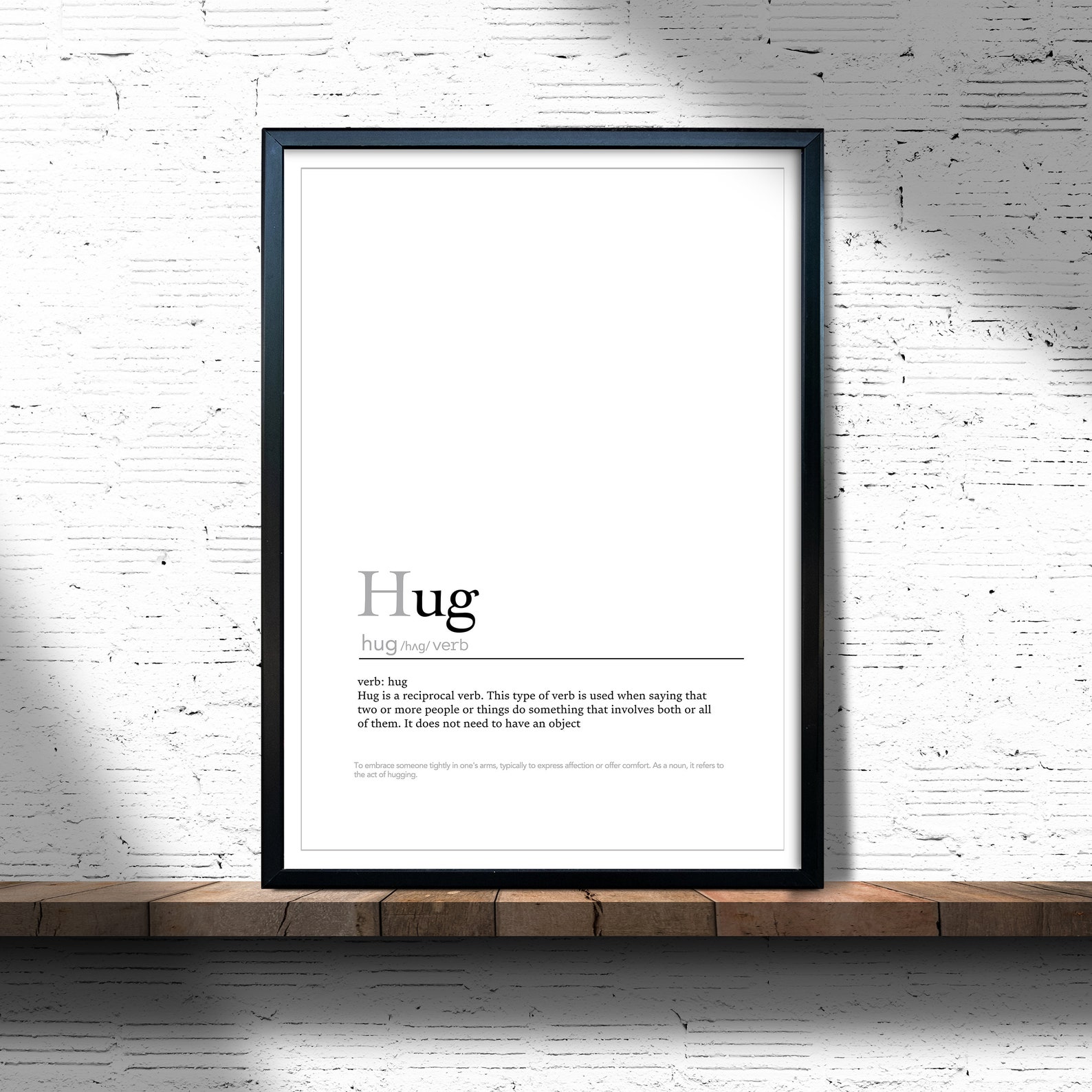 Hug Definition Printable | Inspiring Definition | Word Definition Wall ...