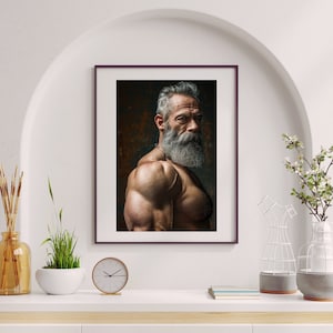 Poster Photo of Handsome Muscular Older Man (18) Looking at the Camera, DaddyCam