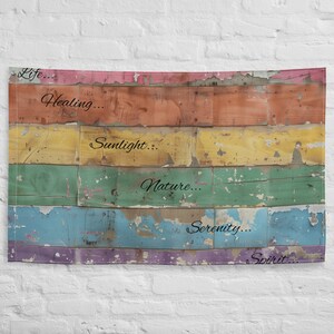 Bandera del Orgullo Desgastada: Decoración de pared de poliéster tejido de 6 colores (90 x 150 cm)