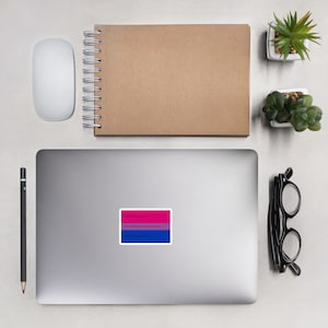 3/4/5/ Inch Pride Stickers - Bisexual Pride Flag Stickers - &quot;Know Your Flag&quot; Description