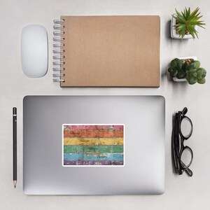 3/4/5/ Inch Pride Stickers - Weathred 6 Color Pride Flag Stickers - &quot;Know Your Flag&quot; Description