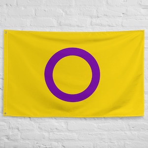 Bandera creativa del orgullo intersexual (3 pies x 5 pies) (36 pulg. x 60 pulg.)
