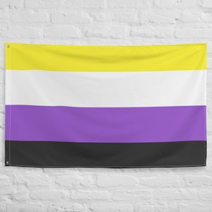 Bandera creativa del Orgullo no binario (3 pies x 5 pies) (36 pulg. x 60 pulg.)