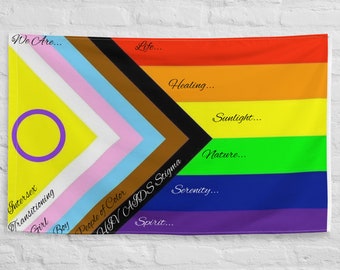Creative New Progress Pride Flag With &quot;Know Your Flag&quot; Details (3ft x 5ft) (36in x 60in)