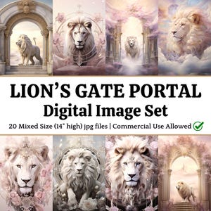 Lion's Gate IMAGE SET Lion Gate Portal 8 8 Energy Healing Image Lion Gate Wall Art Leo Zodiac Print Lion Gate Portal Download Manifest 8-8