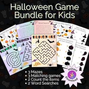 Kids Halloween Printable Game Halloween Activity Pack Fun Printable Halloween Party Game for Kid Word Search Instant Download Party Game PDF