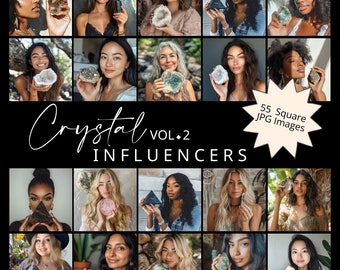 Crystal Photo STOCK IMAGE Bundle Spiritual Stock Photos for Social Media Crystal Shop Holistic Coach Content Creator AI Stock Image Crystals