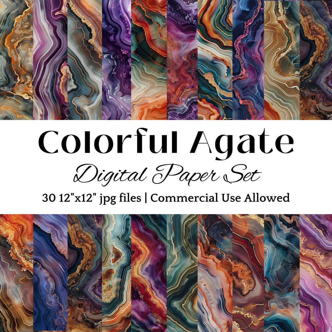 Agate DIGITAL PAPER Crystal Decor Agate Wall Art Digital Paper Energy ...