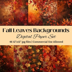 Herbst Blätter DIGITALES PAPIER Herbst Hintergrund Herbst Hintergrundbild Herbst Bild Herbst Thema Blatt Design Herbst Scrapbook Herbst Ephemera Herbst Bild