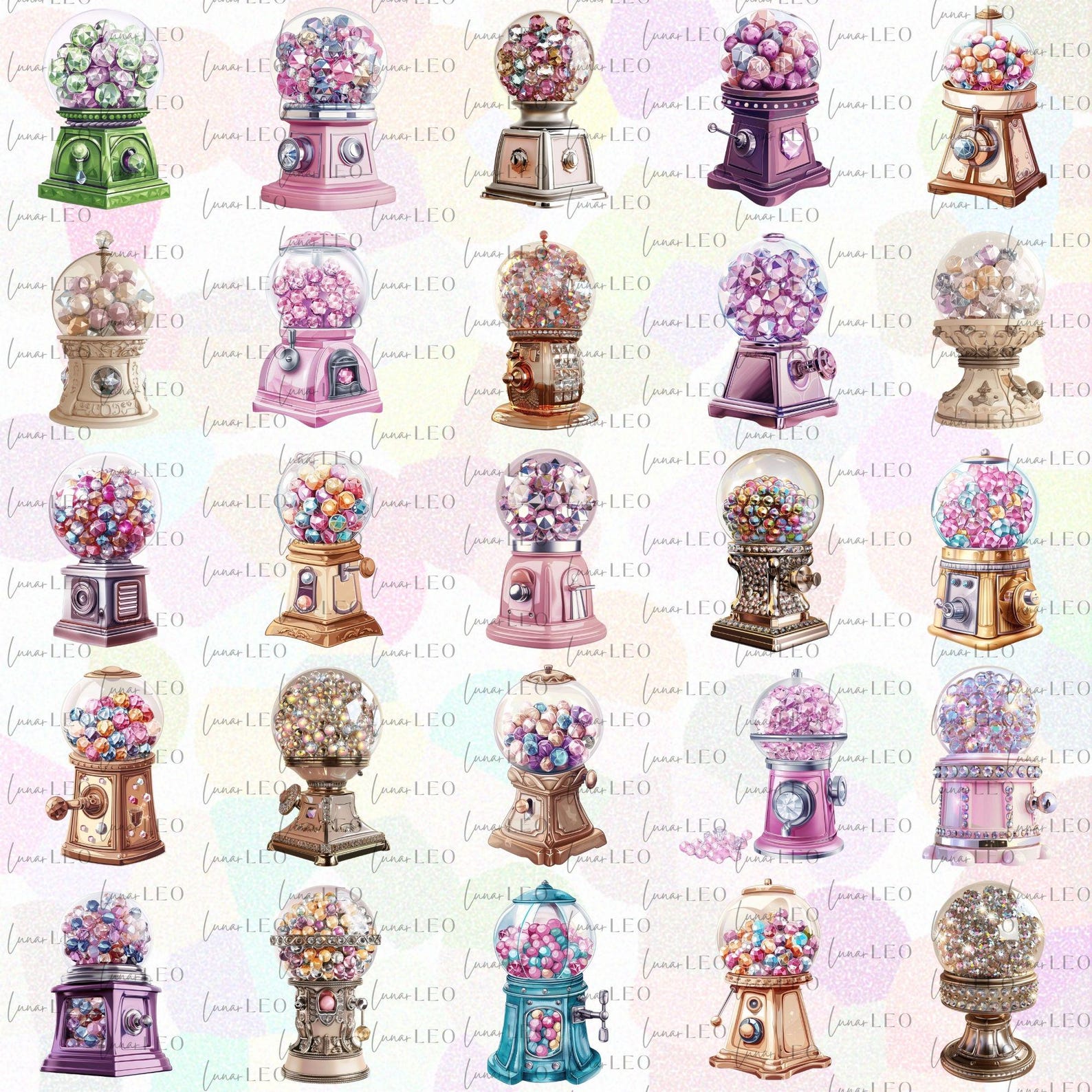 Gumball Machine CLIPART PNG Candy Vending Graphics for Birthday ...