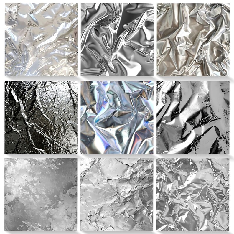 Silver Foil DIGITAL PAPER Designs for Scrapbook Design Social Media ...