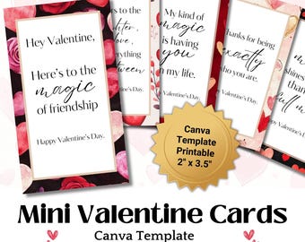 Mini valentijnskaarten DIY valentijnskaartenset Maak je eigen valentijn Afdrukbaar valentijnsproject Valentijnsactiviteit DFY Digital Product Canva