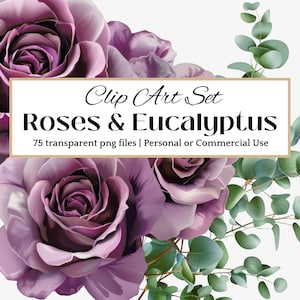 Rose CLIP ART Floral DIY Hochzeit Design Eukalyptus Greenery Sammlung Romantische Blumenschmuck Botanischer Garten Dusty Pink Blush Grafik