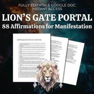 Afirmación de la Puerta del León GOOGLE DOC Ritual Zodiaco Sirius Curso de la Puerta del León Portal 8 8 Guía de Ritual de Manifestación 8-8 Intención de Abundancia de Dinero