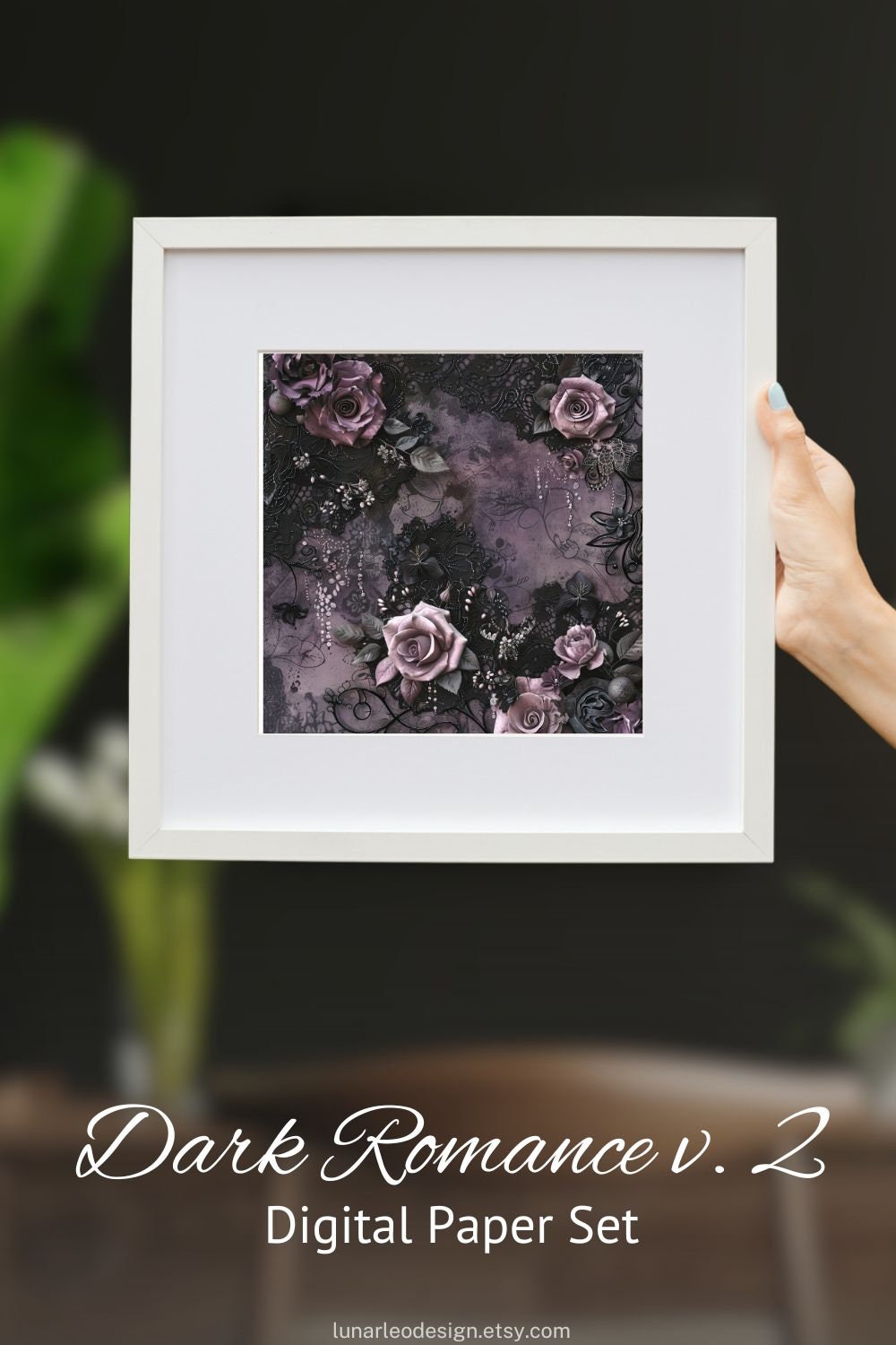 Victorian Gothic DIGITAL PAPER Dark Aesthetic Wall Art Goth Rose Home ...