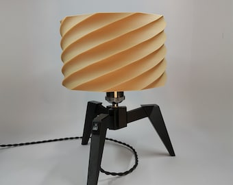 Tripod Table Lamp | Wooden Modern Lamp | Geometric Lamp | Wood Lampshade Light | Tripod Bedside Lamp Industrial Table Lamp | Warm Light Lamp