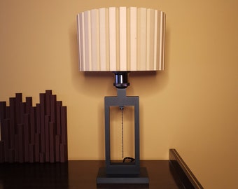 Lámpara de mesa moderna | Pantalla de lámpara de madera | Lámpara de luz cálida | Lámpara de mesa de madera | | Luz de escritorio decorativa | Lámpara de mesa auxiliar | Pantalla de madera