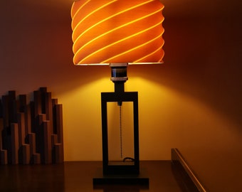 Moderne Tischlampe | Lampenschirm aus Holz | Warmlichtlampe | Tischlampe aus Holz | | Dekorative Schreibtischleuchte | Beistelltischlampe | Lampenschirm aus Holz