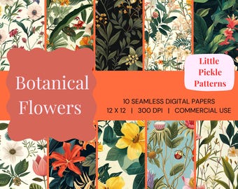 Digitales Papier mit Blumen Motiven (12 x 12 in JPEG)