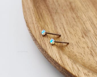 Extra Tiny Sparkly CZ Sterling Silver Stud Earrings: 2.5mm Stacking Jewelry