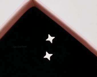 999 Solid Silver Tiny Star Stud Earrings: Hypoallergenic Celestial Jewelry, hypoallergenic