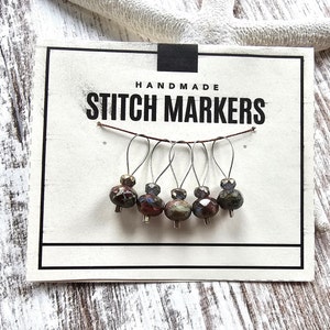 Stitch Markers, Stitch Markers for Knitting, Gifts for Knitters, Beaded Stitch Markers, Set of 5 Stitch Markers, Handmade Stitch Markers