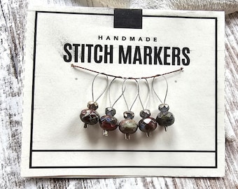 Stitch Markers, Stitch Markers for Knitting, Gifts for Knitters, Beaded Stitch Markers, Set of 5 Stitch Markers, Handmade Stitch Markers