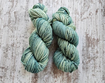 Speckled Sage – Hand Dyed Superwash Merino Worsted, Merino Wool, Worsted Weight Yarn, Gifts for Her, Ready to Ship