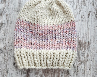 Knit Beanie Hat, Hand Knit Beanie Hat, Gifts for Women, Women's Knit Hat, Women's Winter Hat, Women's Winter Beanie Hat, Gift for Her