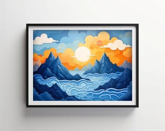 Dynamiczna Spokój | Indigo Bloom Do Pobrania DO DRUKU Cyfrowe | IB134