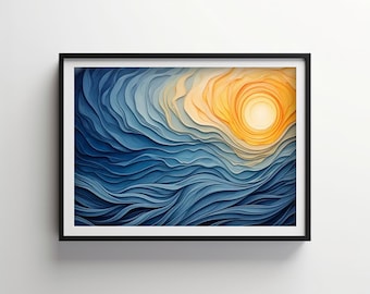 Indigo Waves Serenity | Indigo Bloom Downloadable PRINTABLE Digital | IB214