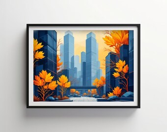 Wydruk sztuki miejskiej | Indigo Bloom do pobrania DO DRUKU Cyfrowy | IB124