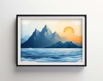 Tranquil Ocean View | Indigo Bloom Downloadable PRINTABLE Digital | IB222