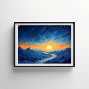 Viaje de Arte Celestial / Flor Índigo Descargable IMPRIMIBLE Digital / IB208