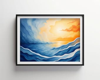 Calm Scene Art | Indigo Bloom Downloadable PRINTABLE Digital | IB207