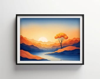 Serene Indigo Art | Indigo Bloom Downloadable PRINTABLE Digital | IB218
