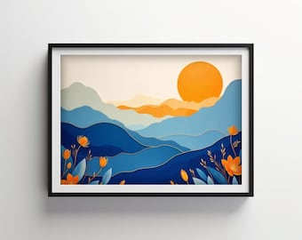 Colinas de la Tranquilidad / Floración Índigo Descargable IMPRIMIBLE Digital / IB151