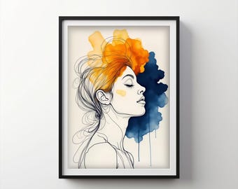 Minimalist Art | Indigo Bloom Downloadable PRINTABLE Digital | IB232