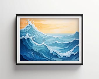 Ocean Print Series | Indigo Bloom Downloadable PRINTABLE Digital | IB216