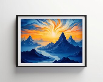 Wzrost geometryczny | Indigo Bloom Do pobrania DO DRUKU Cyfrowe | IB101