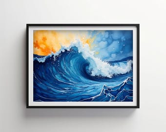 Esencia de Olas del Océano / Floración Índigo Descargable IMPRIMIBLE Digital / IB146