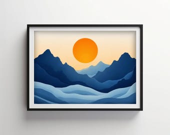Serene Landscape Art | Indigo Bloom Downloadable PRINTABLE Digital | IB236