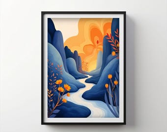 Serene Nature Art | Indigo Bloom Downloadable PRINTABLE Digital | IB219