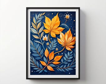 Abstract Nature | Indigo Bloom Downloadable PRINTABLE Digital | IB227