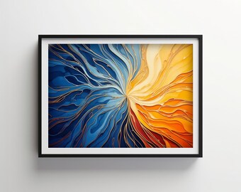 Geometric Connection Art | Indigo Bloom Do pobrania DO DRUKU Cyfrowe | IB100