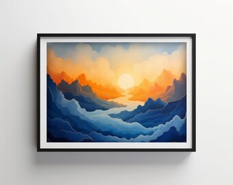 Abstract Skyscape | Indigo Bloom Downloadable PRINTABLE Digital | IB213