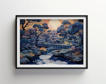 Zen Indigo Garden | Indigo Bloom Downloadable PRINTABLE Digital | IB13