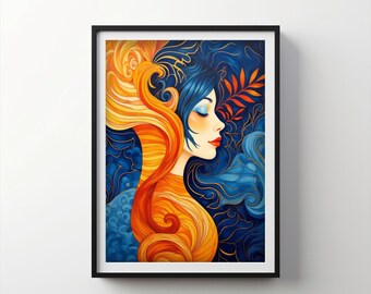 Różnorodność sztuki geometrycznej | Indigo Bloom do pobrania DO DRUKU Cyfrowe | IB98